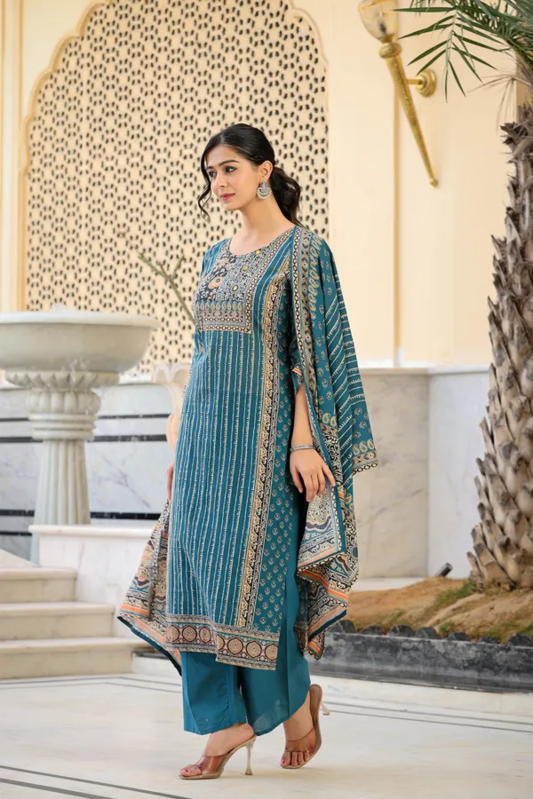 Cotton_Ajrakh_Digital_Printed_3pcs_Kurta_Set_Push_Premium_For_Women