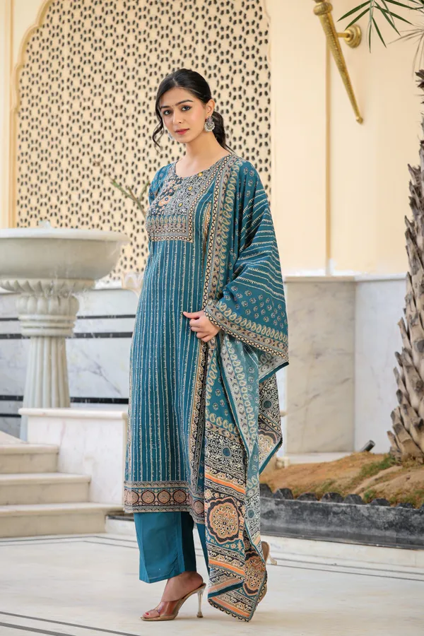 Cotton_Ajrakh_Digital_Printed_3pcs_Kurta_Set_Push_Premium_For_Women