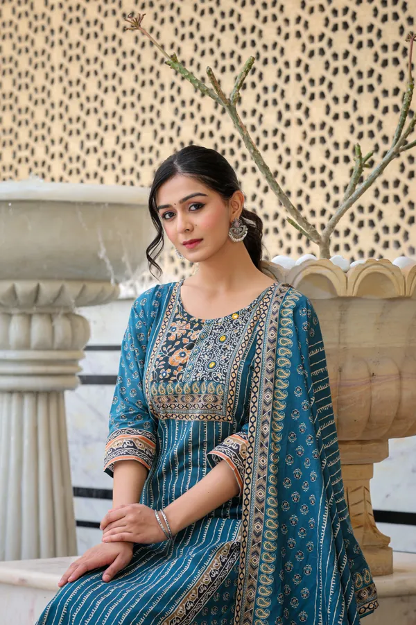 Cotton_Ajrakh_Digital_Printed_3pcs_Kurta_Set_Push_Premium_For_Women