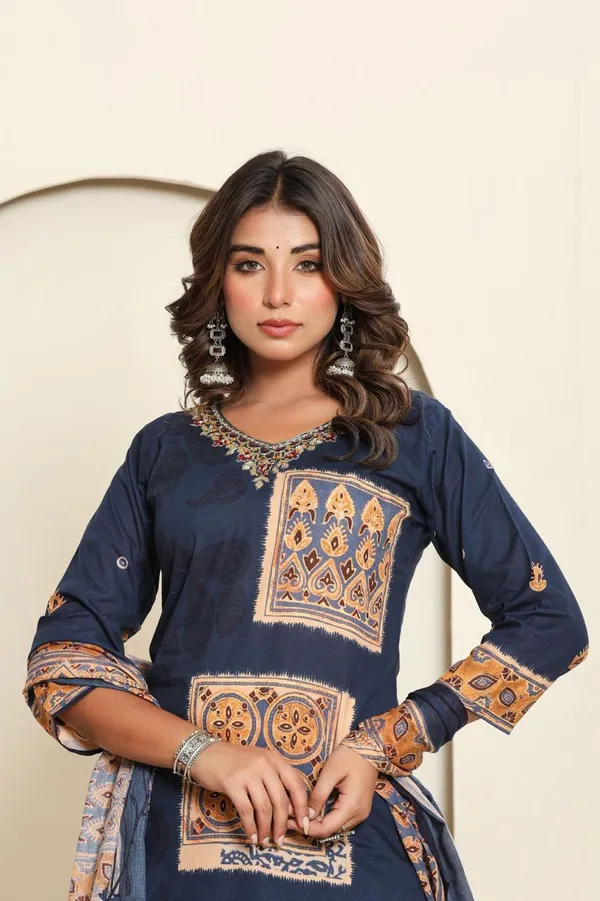 Cotton_Digital_3_Piece_Kurta_Pant_Dupaata_Set