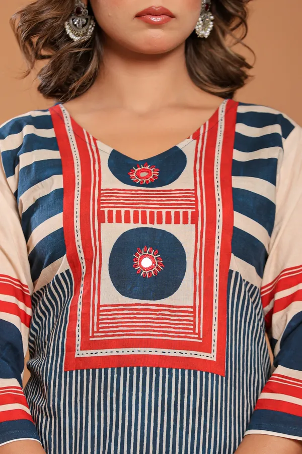 Navy_Blue_Digital_Cotton__Printed_Kurta_Set_Push_For_Women