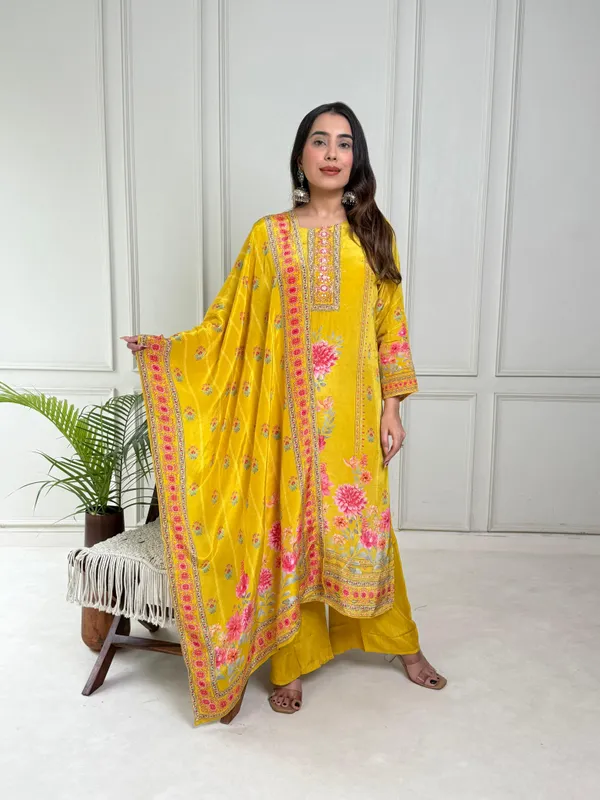 Yellow_Silk_Digital_Printed_3_Piece_Kurta_Set_For_Women