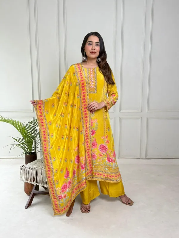 Yellow_Silk_Digital_Printed_3_Piece_Kurta_Set_For_Women