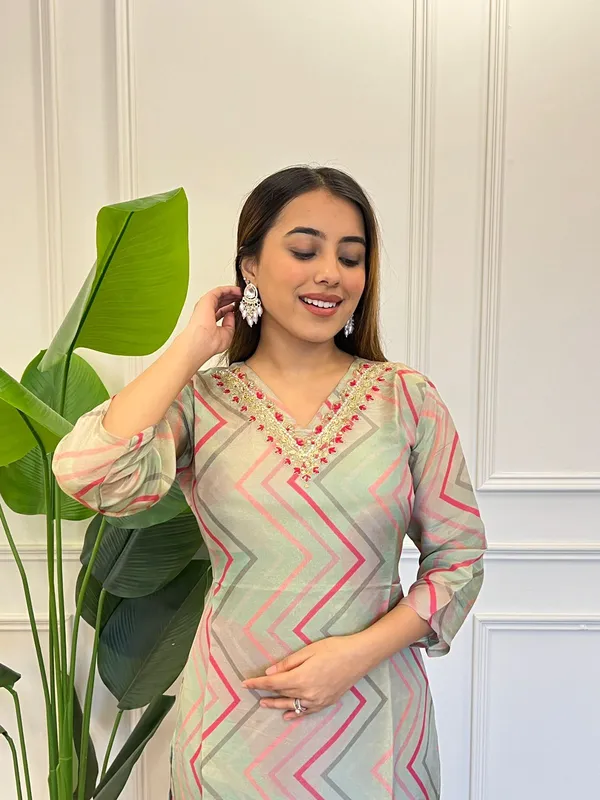 Pista_Pure_Tissue_Silk_Printed_Kurta_Set_For_Women