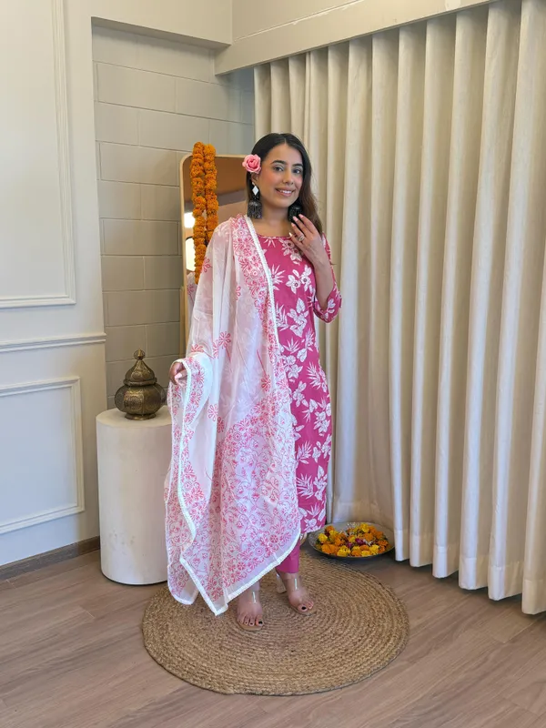 Cotton_3_Piece_Kurta_Pant_Dupaata_Set