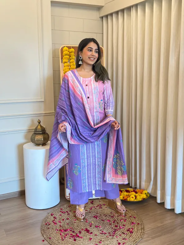 Cotton_Digital_3_Piece_Kurta_Pant_Dupaata_Set