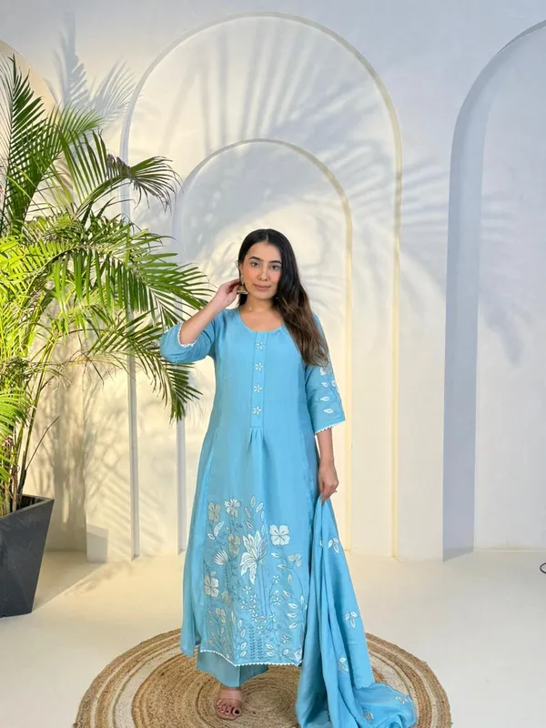 Pure_Mul_Chanderi_3_Piece_Kurta_Pant_Dupaata_Set