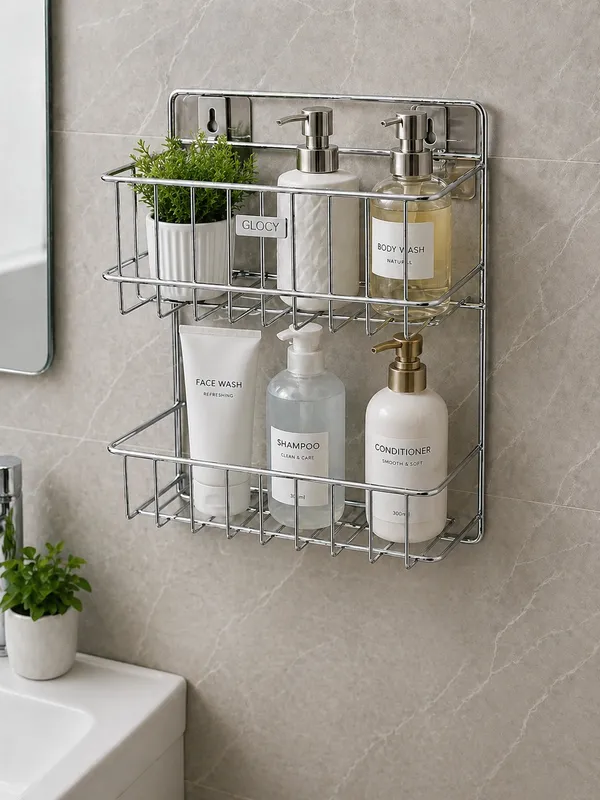 Dual-Tier_Bathroom_&_Multipurpose_Storage_Organizer__|_Modern_Bathroom_&_Utility_Storage_Shelf_Silver