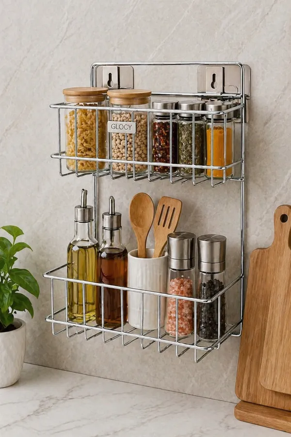 Dual-Tier_Bathroom_&_Multipurpose_Storage_Organizer__|_Modern_Bathroom_&_Utility_Storage_Shelf_Silver
