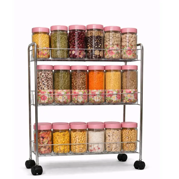 Compact_Storage_Stand||_Sleek_&_Practical_Kitchen_Trolley(Silver)