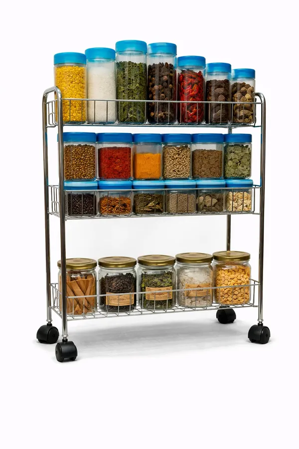 Compact_Storage_Stand||_Sleek_&_Practical_Kitchen_Trolley(Silver)