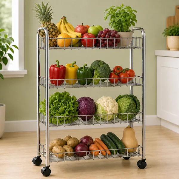 Premium_Steel_4_Self_Kitchen_Rack_||_Rolling_Kitchen_trolley||_Space-Saving_Kitchen_Cart||(Silver)