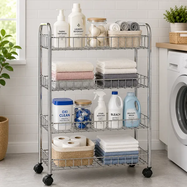 Premium_Steel_4_Self_Kitchen_Rack_||_Rolling_Kitchen_trolley||_Space-Saving_Kitchen_Cart||(Silver)