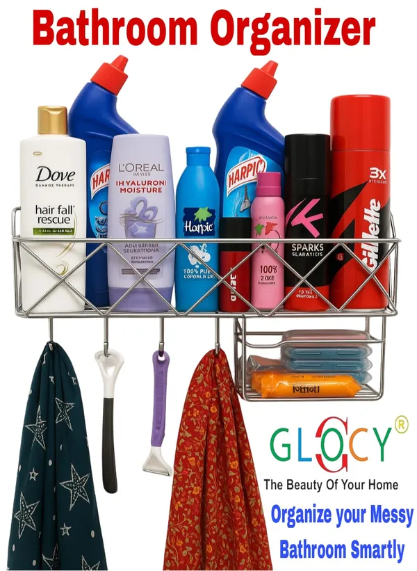 Premium_steel_Bathroom_Shelf_with_4_Hooks|_Multipurpose_Rack_3_in_1_Shampoo,Soap&Towel_Holder|
