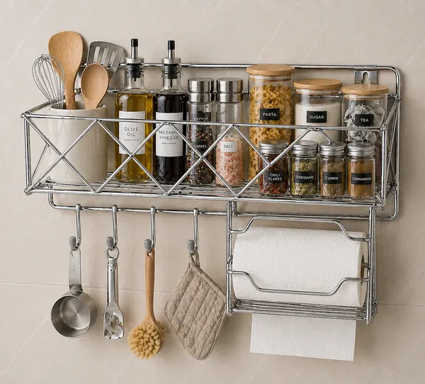 Premium_steel_Bathroom_Shelf_with_4_Hooks|_Multipurpose_Rack_3_in_1_Shampoo,Soap&Towel_Holder|