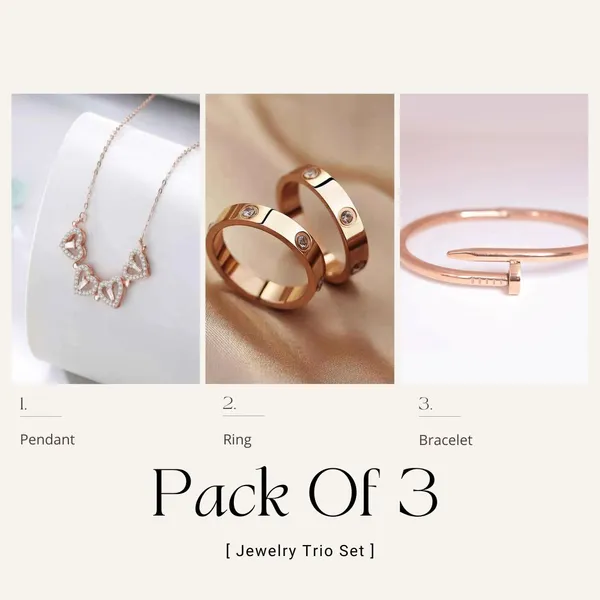 Rose_Gold_Plated_3-Piece_Accessory_Pack__Ring,_Pendant_&_Bracelet_,Modern_Ethnic_Style_For_Women