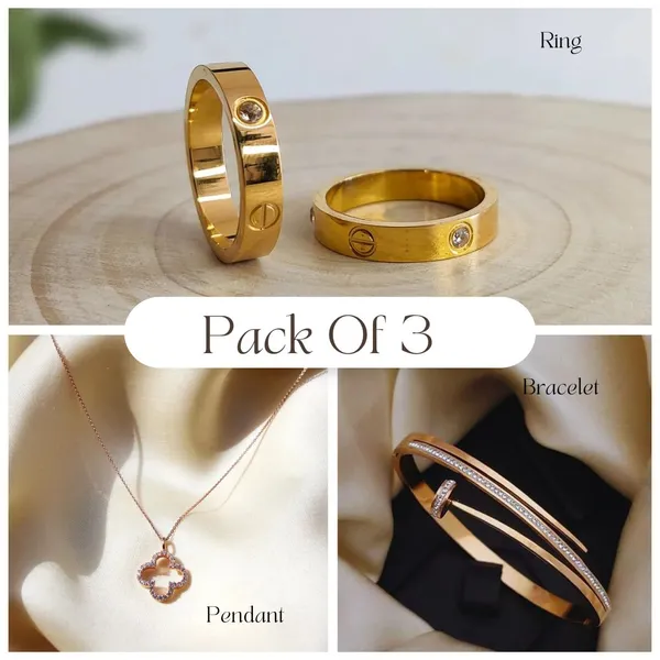 Gold_Plated_3-Piece_Accessory_Pack__Ring,_Pendant_&_Bracelet_,Modern_Ethnic_Style_For_Women