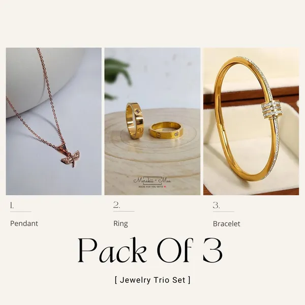 Gold_Plated_3-Piece_Accessory_Pack__Ring,_Pendant_&_Bracelet_,Modern_Ethnic_Style_For_Women