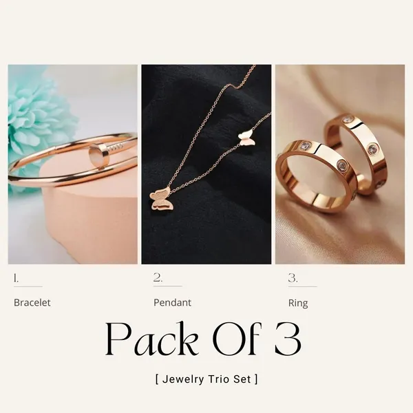 Rose_Gold_Plated_3-Piece_Accessory_Pack__Ring,_Pendant_&_Bracelet_,Modern_Ethnic_Style_For_Women