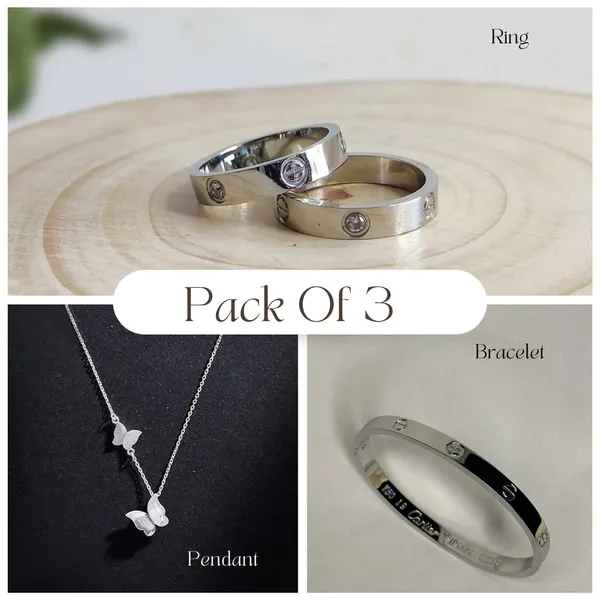 Silver_Plated_3-Piece_Accessory_Pack__Ring,_Pendant_&_Bracelet_,Modern_Ethnic_Style_For_Women