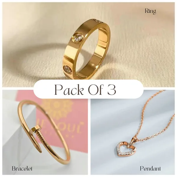 Gold_Plated_3-Piece_Accessory_Pack__Ring,_Pendant_&_Bracelet_,Modern_Ethnic_Style_For_Women