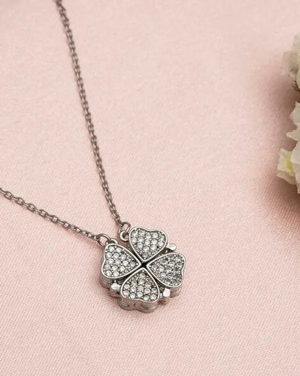 Heart_Shape_18_K_Silver_Plated__Stone_Embedded_Stainless_Steel_Real_Gold_Finishing