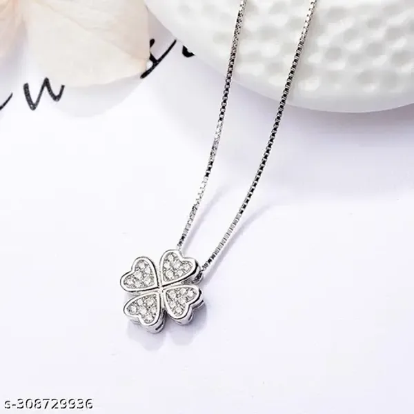 Heart_Shape_18_K_Silver_Plated__Stone_Embedded_Stainless_Steel_Real_Gold_Finishing