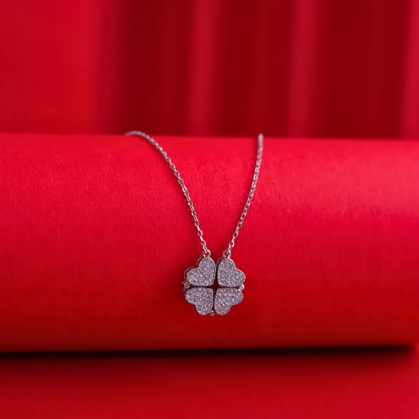 Heart_Shape_18_K_Silver_Plated__Stone_Embedded_Stainless_Steel_Real_Gold_Finishing