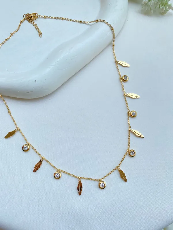 Leaf__Design_18_K_Gold_Plated__Stone_Embedded_Stainless_Steel_Real_Gold_Finishing
