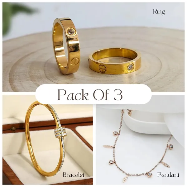 Gold_Plated_3-Piece_Accessory_Pack__Ring,_Pendant_&_Bracelet_,Modern_Ethnic_Style_For_Women