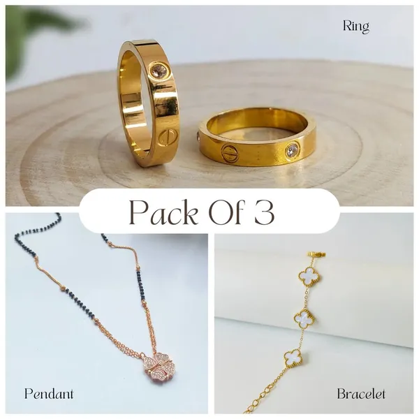 Gold_Plated_3-Piece_Accessory_Pack__Ring,_Pendant_&_Bracelet_,Modern_Ethnic_Style_For_Women