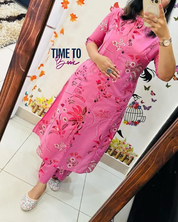 Pink_Cotton_Straight_Kurta_Pant_Set_For_Women