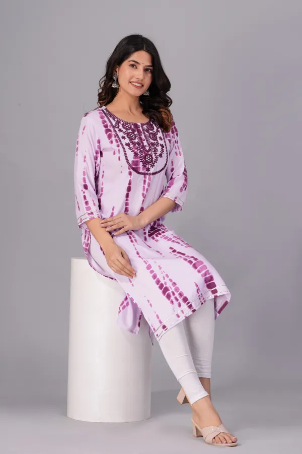 Purple_Rayon_Straight_Single_Kurti_For_Women