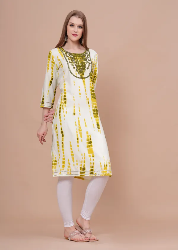 Yellow_Rayon_Straight_Single_Kurti_For_Women