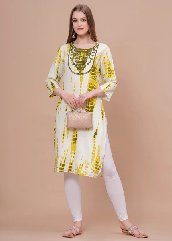 Yellow_Rayon_Straight_Single_Kurti_For_Women