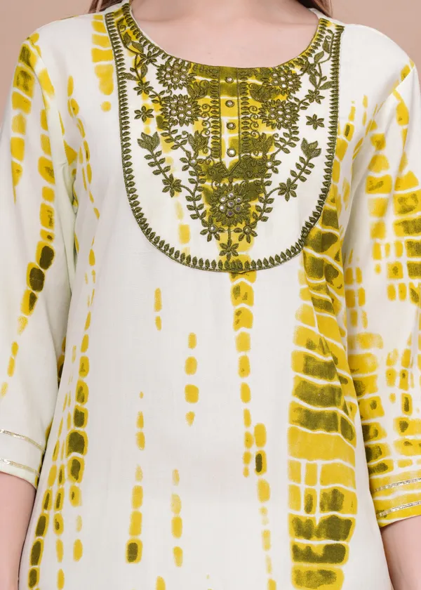 Yellow_Rayon_Straight_Single_Kurti_For_Women