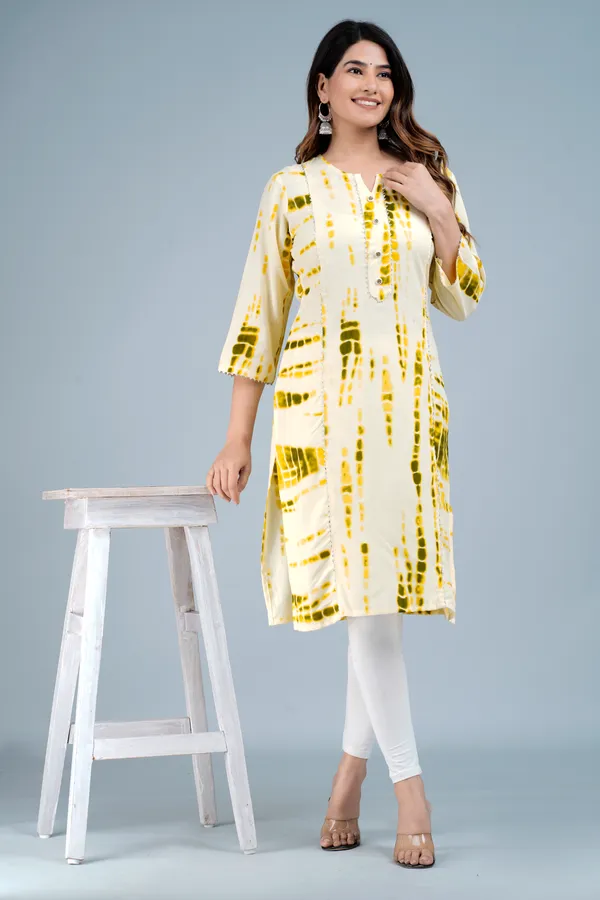 Yellow_Rayon_Straight_Single_Kurti_For_Women