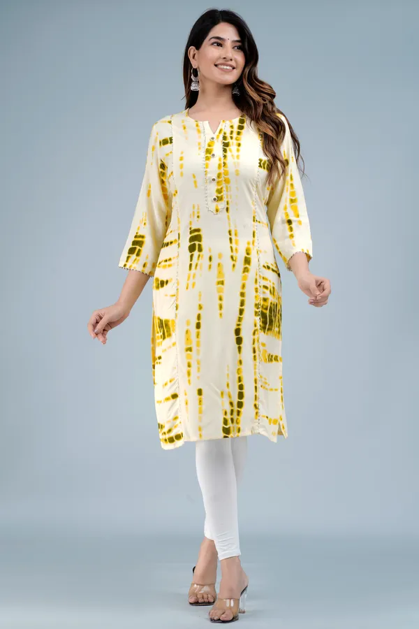 Yellow_Rayon_Straight_Single_Kurti_For_Women