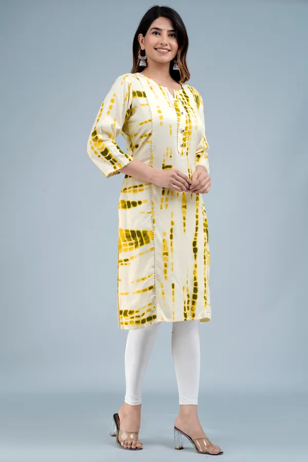 Yellow_Rayon_Straight_Single_Kurti_For_Women