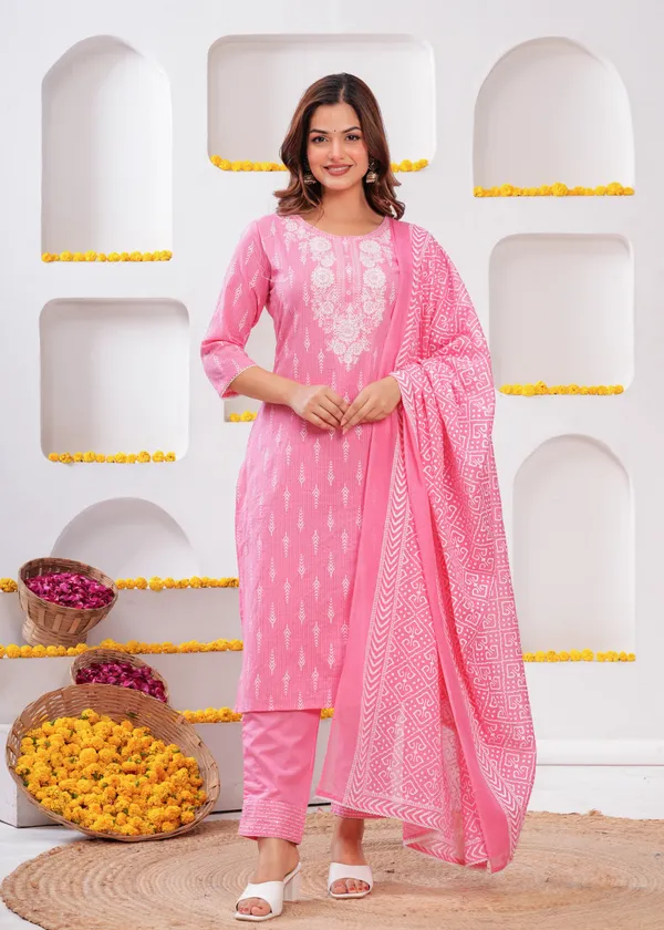 Pink_Cotton_Straight_Kurta_Pant_Dupatta_Set_For_Women