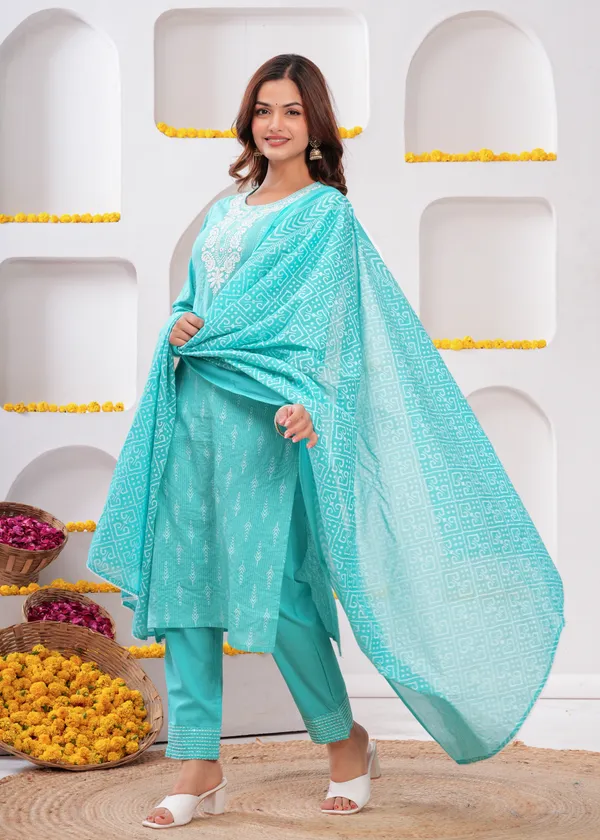 Blue_Cotton_Straight_Kurta_Pant_Dupatta_Set_For_Women