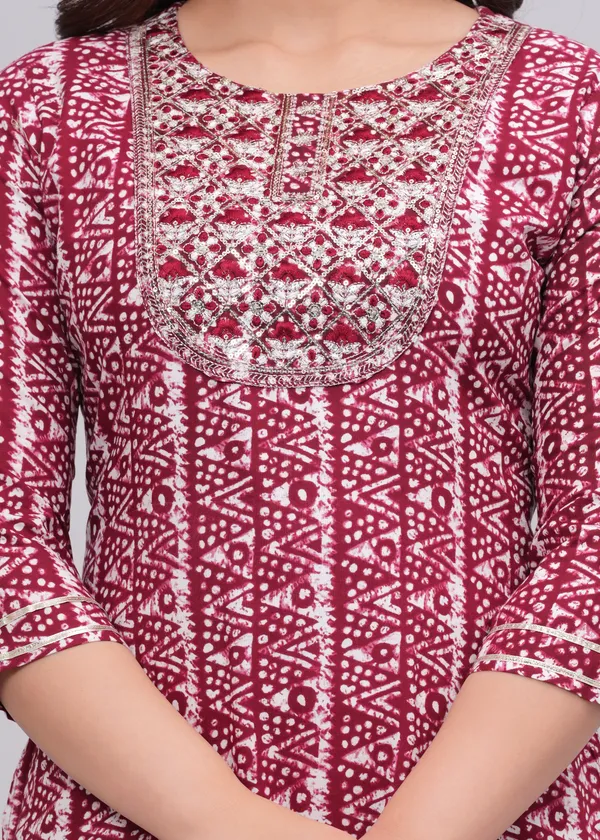 Maroon_Rayon_Straight_Single_Kurti_For_Women