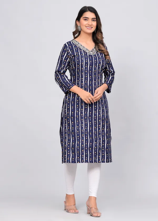 Blue_Rayon_Straight_Single_Kurti_For_Women