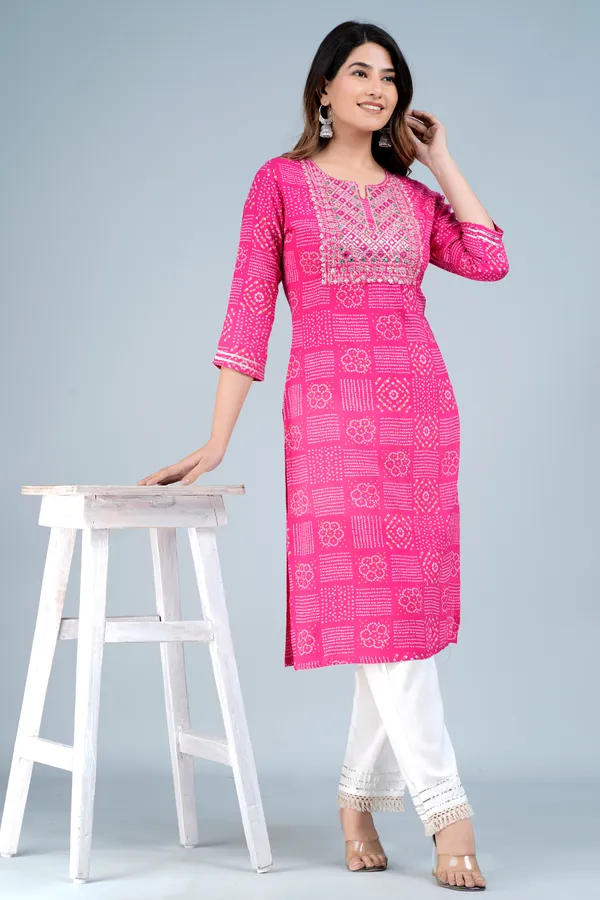 Pink_Rayon_Straight_Single_Kurti_For_Women