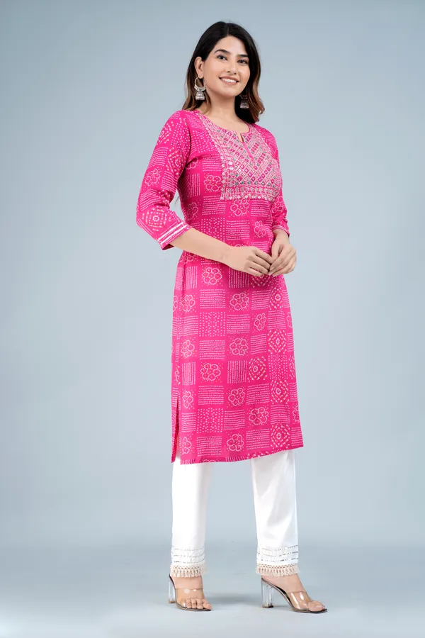 Pink_Rayon_Straight_Single_Kurti_For_Women