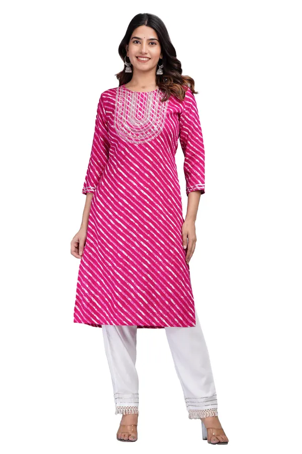 Pink_Rayon_Straight_Single_Kurti_For_Women