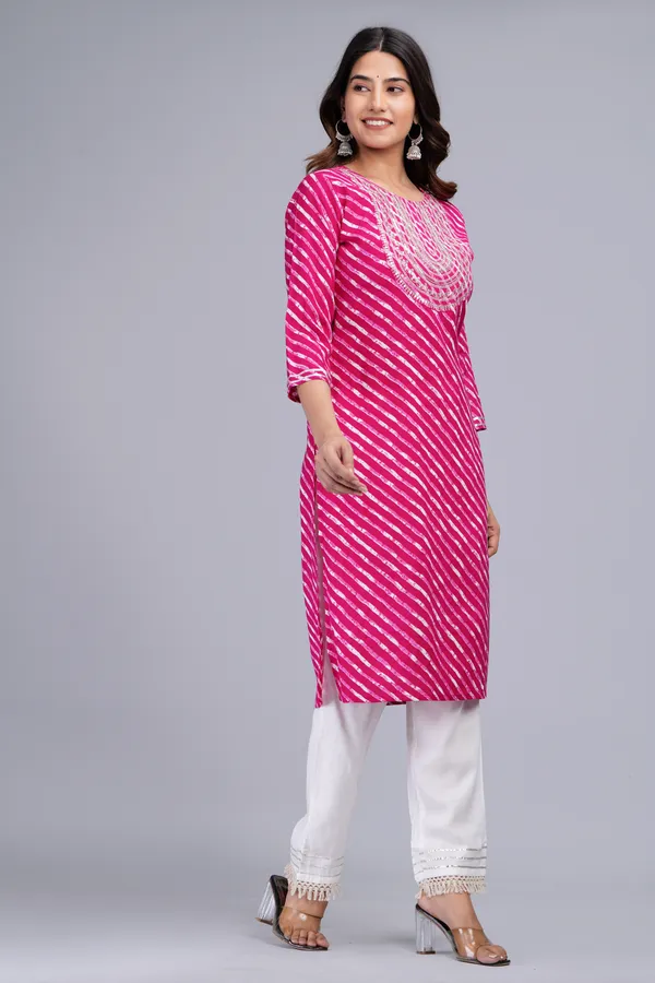 Pink_Rayon_Straight_Single_Kurti_For_Women