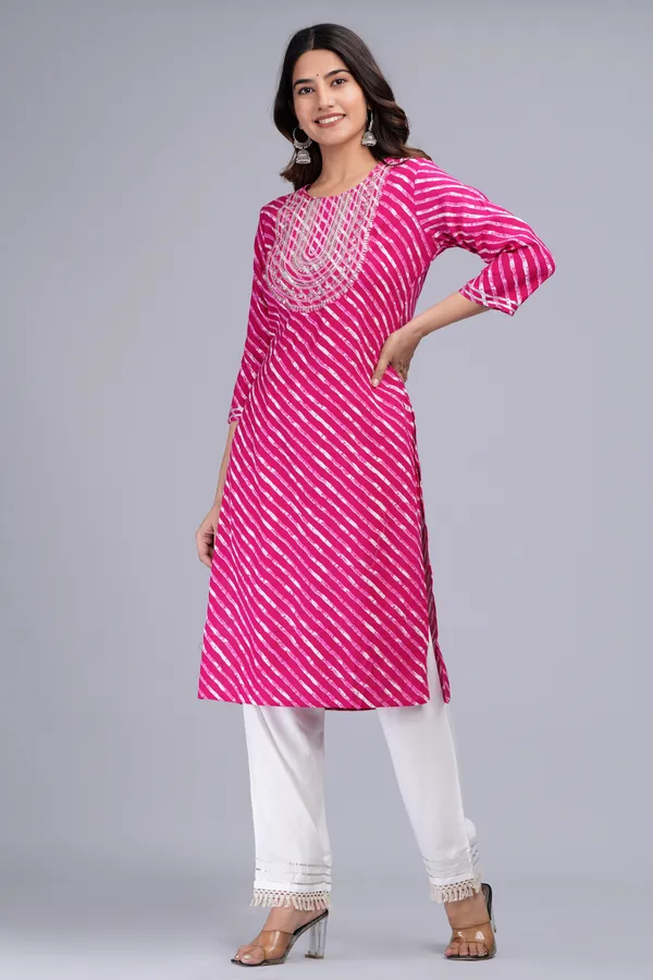 Pink_Rayon_Straight_Single_Kurti_For_Women