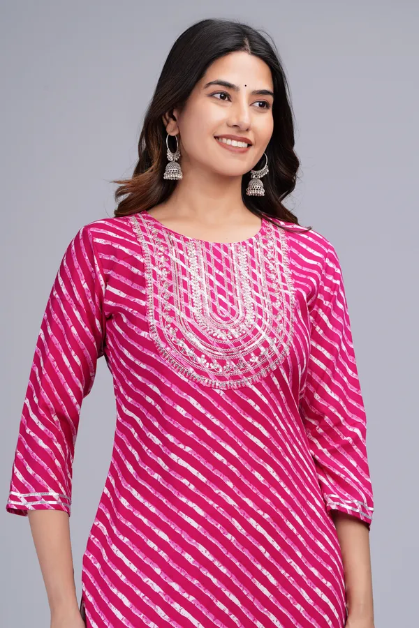 Pink_Rayon_Straight_Single_Kurti_For_Women