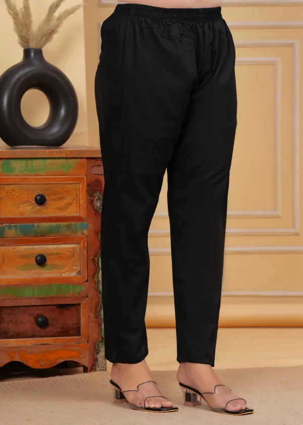 Black_Cotton_Straight_Kurta_Pant_Set_For_Women